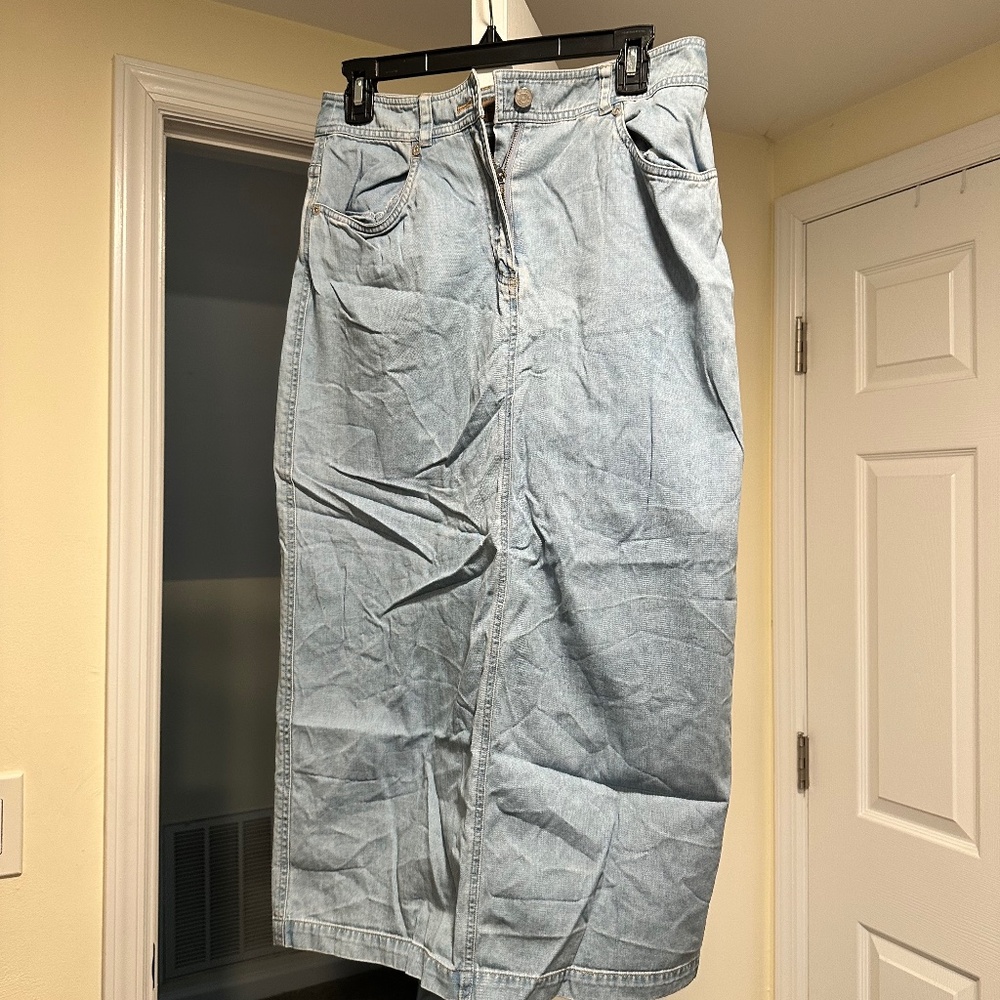 Soft Denim Style Maxi Skirt